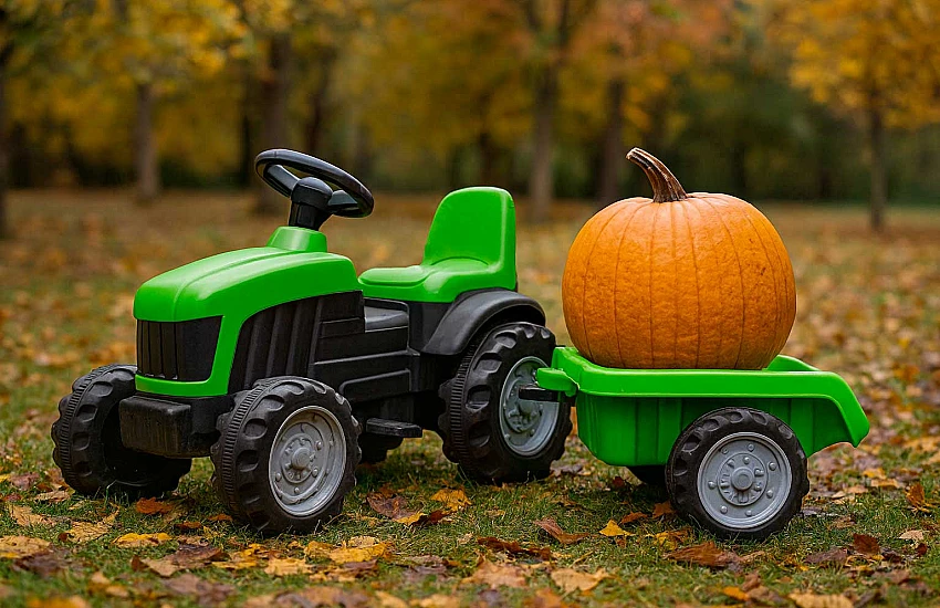 Traktorek Elektryczny: Robocza Moc w Jesiennym Ogrodzie Traktorek Elektryczny: Robocza Moc w Jesiennym Ogrodzie